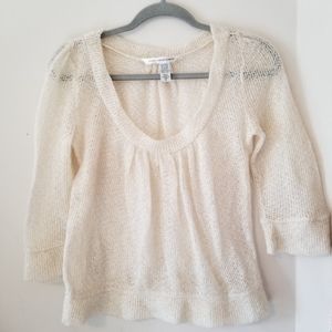 Diane Von Furstenberg Cream Knit Top